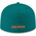 Men's Miami Dolphins New Era Aqua Omaha Throwback 59FIFTY Fitted Hat 2838908